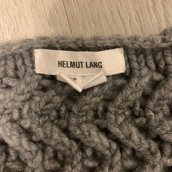 Helmut Lang Asymmetrical Open Knit Cashmere Wool Blend Sweater Top Size Medium - Picture 7 of 10